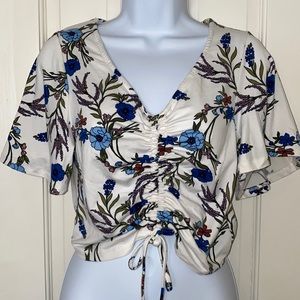 Cute floral cropped top